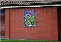 SJ5129 : Mosaic at Wem Recreation Ground, Aston Street, Wem by P L Chadwick
