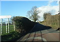 Llandyrnog village sign on lane