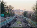 The District Line, seen from near Wimbledon Park station