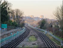 TQ2572 : The District Line, seen from near Wimbledon Park station by Stefan Czapski