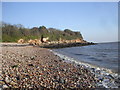 Stony beach at Swanbridge Bay