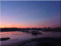 TR0062 : Sunrise - and moon - over Oare Creek by pam fray