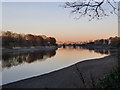 The Thames at Mortlake: the view downstream, at dusk