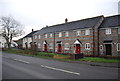 Row of Flint built houses, Winterbourne Abbas