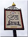 SO9666 : The Gate Hangs Well (3) - sign, Woodgate Road, Woodgate near Stoke Prior by P L Chadwick