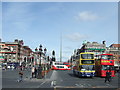 O1534 : Buses on O'Connell Bridge, Dublin by Richard Humphrey