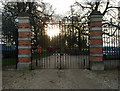 Lodge gates at sunset