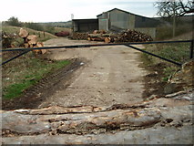 SP9430 : Wood yard near Hill Farm by Michael Trolove