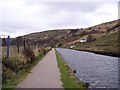 A straight stretch of the Rochdale Canal near Summit