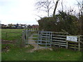 Kissing gate and sign