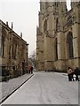 York Minster, as it started to snow