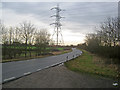 Power lines cross the A616