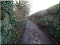 Narrow roadway, no pavements and steep edges, Deri Road, Abergavenny