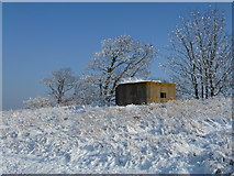 TF4033 : The Wash coast in winter - Snow covered pillbox by Richard Humphrey