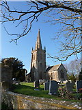 ST5818 : Trent: parish church of St. Andrew in winter sunshine by Chris Downer