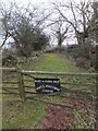 Farm track beside a footpath to Holcombe