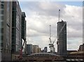 TQ3780 : Construction site in West India Dock by David Anstiss