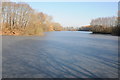 Frozen lake at Frampton Court