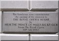 Commemorative stone outside The Royal Opera House