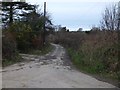 Footpath to Beaford and track to North Harepath