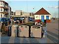 Waste bins on the promenade