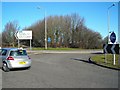 Roundabout and trig point on Annesley Road, Wighay