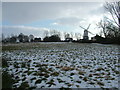 Saxstead mill and snowy green