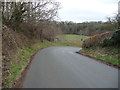 Bend on the lane above Pont Ystrad near Denbigh