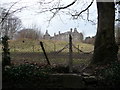 Old hospital buildings from the boundary path