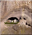 View through a tombstone, Mickleham churchyard