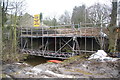 SJ9879 : Bridge repairs by The Reed Farm by Bill Boaden