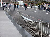 SZ0090 : Poole: wiggly barrier on the Twin Sails Bridge by Chris Downer
