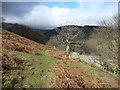 Footpath junction in Cwm Banw near Llanbedr