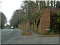 Brick retaining wall on A259