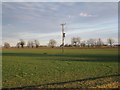 Electricity pole in a field