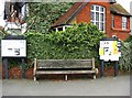 A seat and two notice boards, Kings Road, Shalford