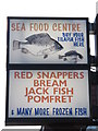 Sign for the Sea Food Centre, Cobbold Road, NW10