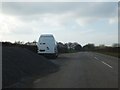 Lay-by and heap of gravel near Higher North Coombe Farm