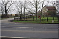 A milestone and letter box at the Sheepcroft Farm turning