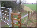 SE2499 : Entrance from Back Lane to new footpath south of hedgerow alongside the B6271 by peter robinson