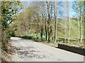 Sign and political banners, Abergavenny Road, Usk