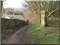 Bridleway descending to Scosthrop