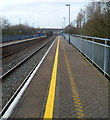 Yellow lines along the platform, Baglan railway station