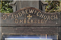 SO8463 : St Andrew's Church Nameboard by David Dixon