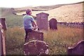 NX0848 : Gravestones at Kirkmadrine Church, June 1985 by Ann Cook
