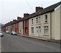 Alexandra Road houses viewed from the south, Ynysddu