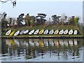 Dinghies on the riverbank, at Aquarius Sailing Club