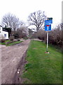 Lakes Lane as it becomes the Ouse Valley Way