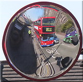 TQ2182 : Mirror on traffic lights to show cyclists to drivers by David Hawgood