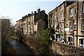 River Holme and houses from the A635 bridge